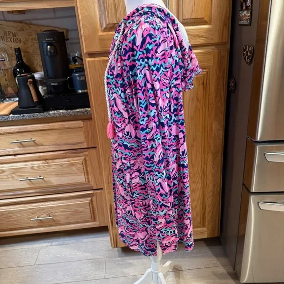 Lilly Pulitzer Rylie Cover Up Dress in Resort Navy Pop Up Lobstah Roll, XL, NWOT - Picture 3 of 10